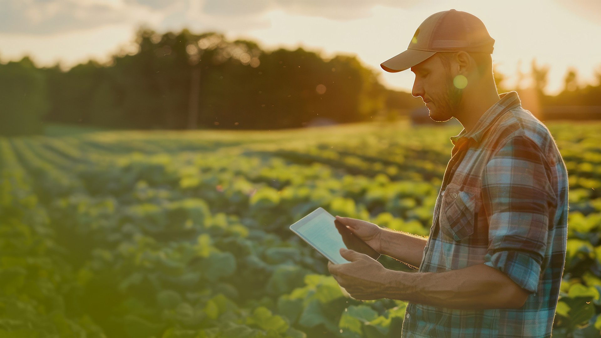 Technical professional using a tablet in the field